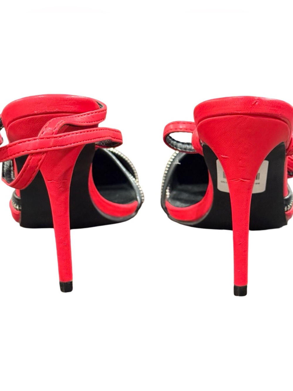 New York & Company Red Pointed-Toe Slingback Heels with Zipper Accent:?size 10 - Picture 13 of 13